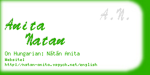 anita natan business card