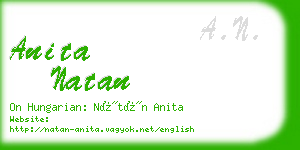 anita natan business card